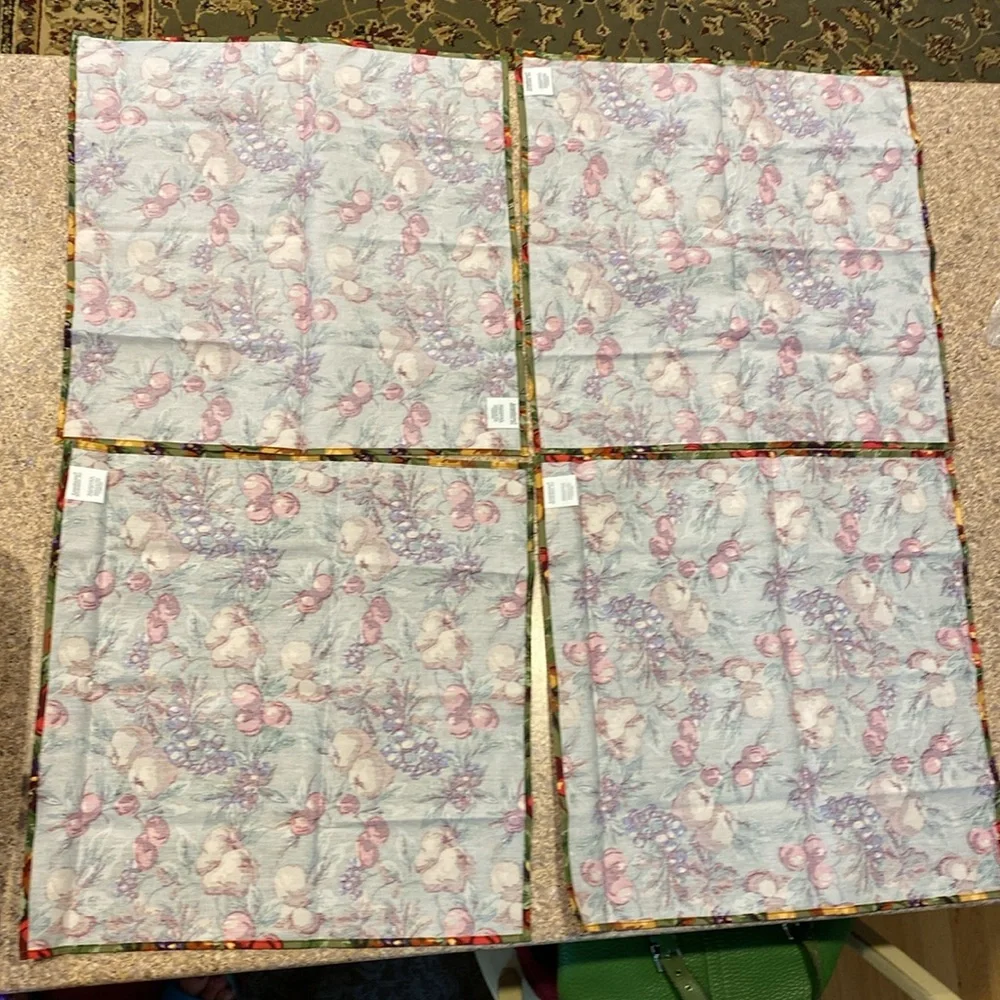 NIP Longaberger Napa Orchard Fabric Napkins and Placemats